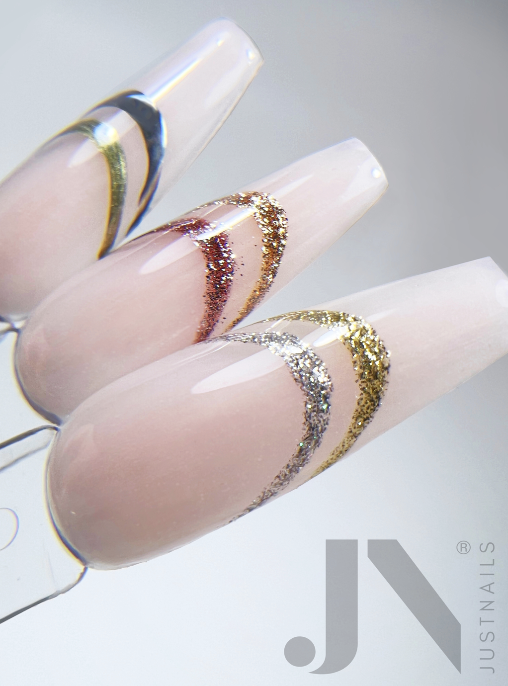 JUSTNAILS Nailart Liner Gel CHROME GOLD